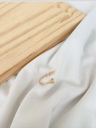 Anel regulável coração e navete