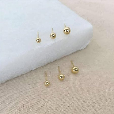 TRIO DE BOLINHAS LISAS OURO