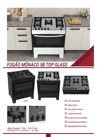 FOGAO MONACO TOP GLASS