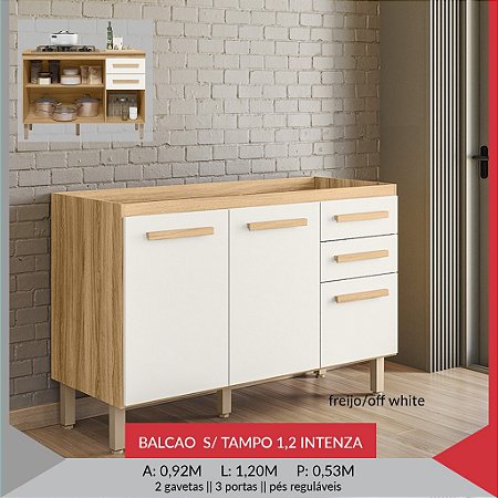 BALCAO S/ TAMPO 1,20 INTENZA- NICIOLI