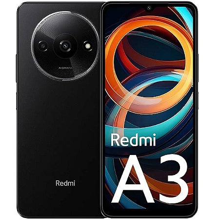 Smartphone Xiaomi Redmi A3 Dual Sim 128GB, 4GB RAM, Tela 6.71" - Preto