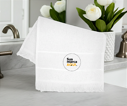 Kit 50 Toalha de Mão com Franja Personalizada