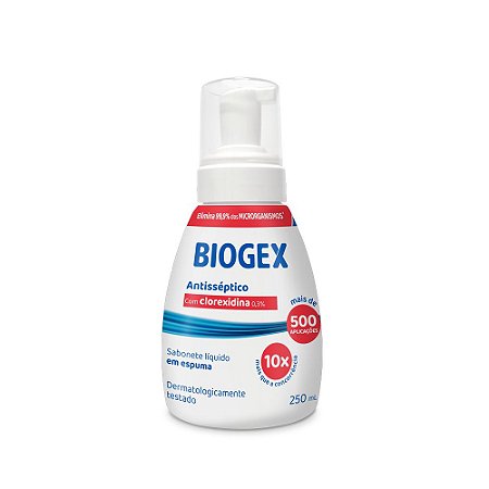 SABONETE ESPUMA ANTISSÉPTICO COM CLOREXIDINA BIOGEX NUTRI MAIS 250ml NUTRIEX