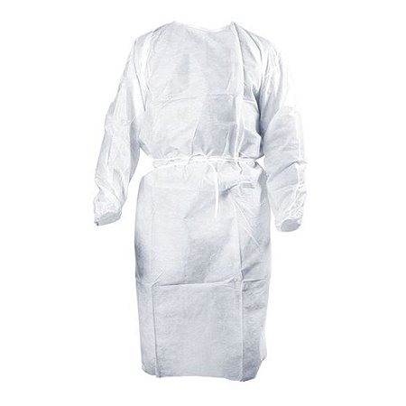 AVENTAL TNT 25G DESCATÁVEL MANGA LONGA BRANCO HMED