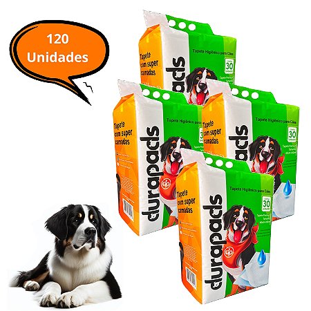 Kit 4 Tapete Higiênico Cachorro Pet 120Un 60x60cm Alta Absorção