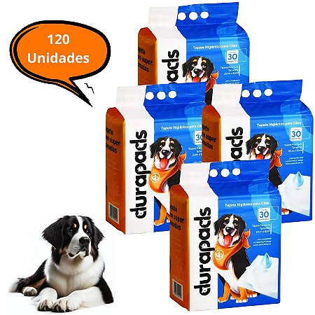 Kit 4 Tapete Higiênico Cachorro Pet 120Un 60x80cm Alta Absorção