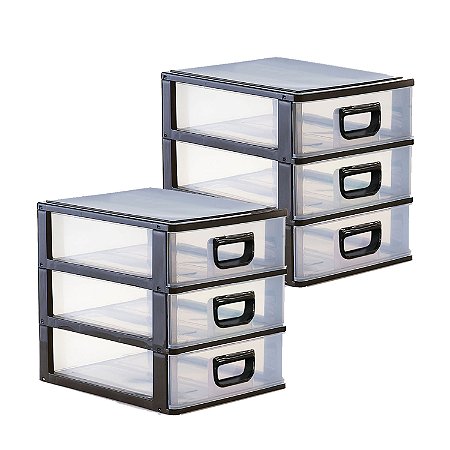 Kit 2 Organizadores Gaveteiros Mesa Modular Resistente Mini