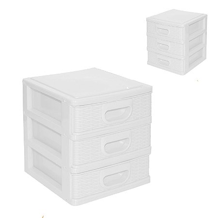 Gaveteiro Organizador Mesa 3 Gavetas Texturizado Mini