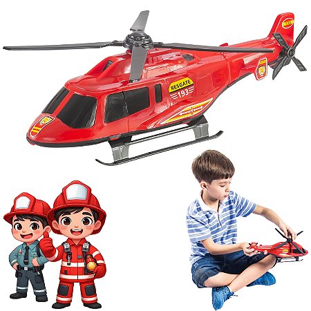 Helicóptero Resgate Brinquedo Infantil Menino Grande Oferta
