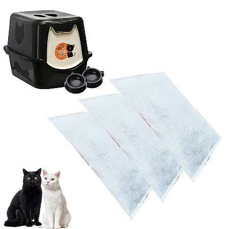 Kit 3 Refil Antiodor  Banheiro Gato Carvão Ativado Toalete