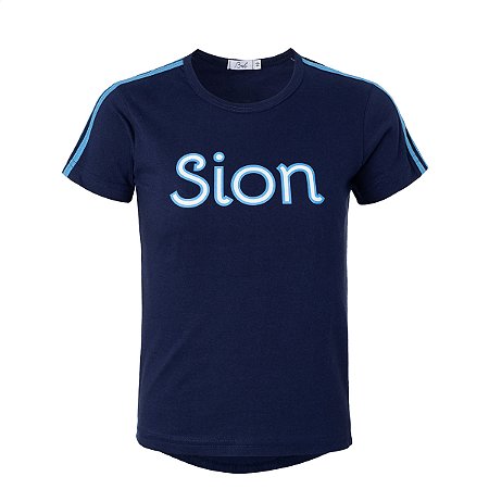 Camiseta Babylook Manga Curta Azul Marinho SION