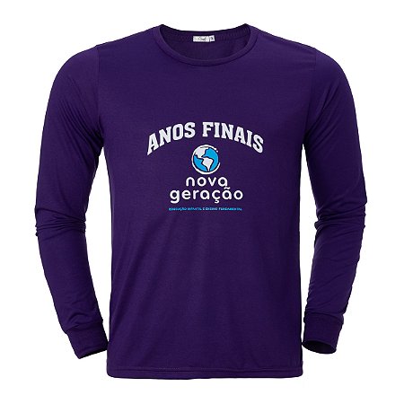 Camiseta  Anos Finais Roxa Manga Longa Nova Geração