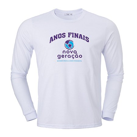 Camiseta  Anos Finais Branca Manga Longa Nova Geração