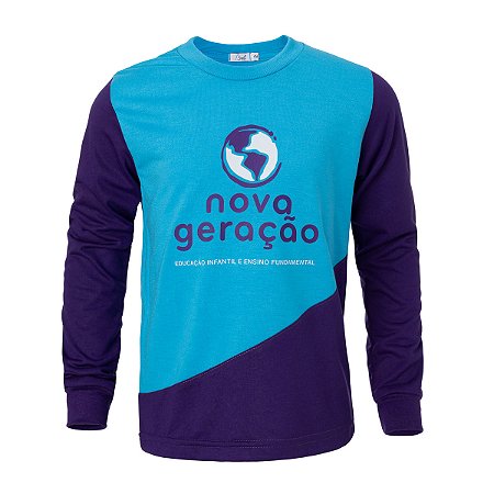 Camiseta Azul Manga Longa Nova Geração