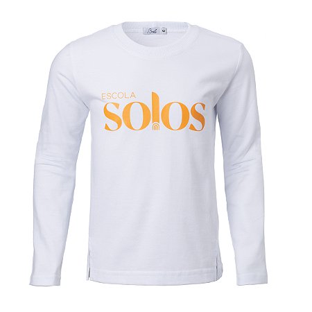 Camiseta Babylook Feminina Manga Longa Branca Solos