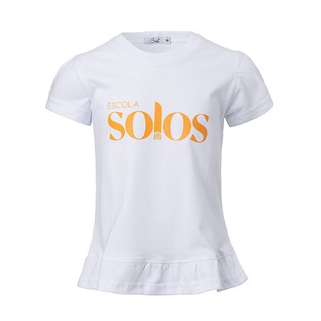 Camiseta Babylook Feminina Manga Curta Branca Solos