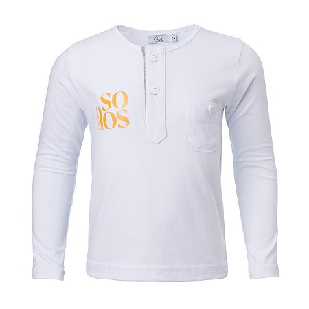 Camiseta Masculina Manga Longa Branca Solos