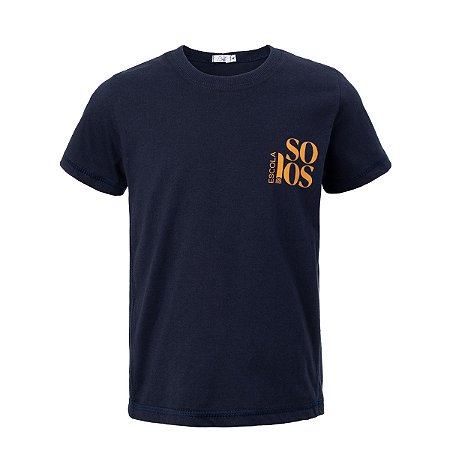 Camiseta Masculina Manga Curta Azul Marinho Solos
