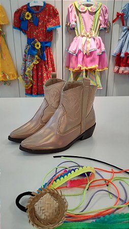 Bota Montaria Menina Rio Cobre Holográfica