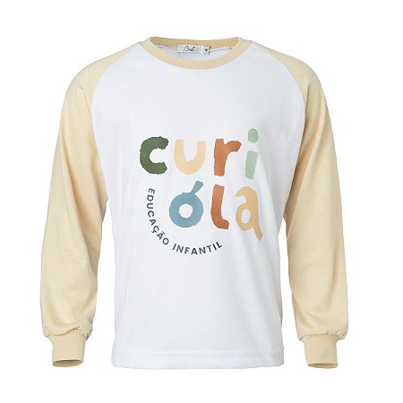 Camiseta Manga Longa Branca Curióla