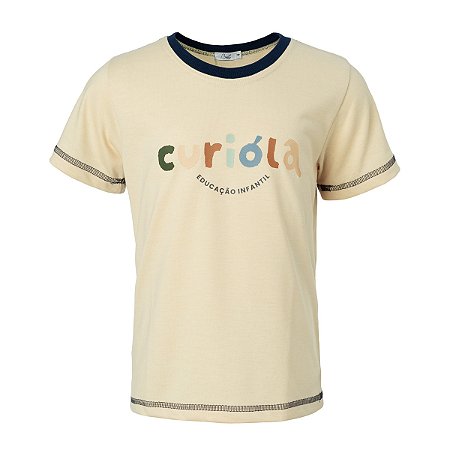 Camiseta Manga Curta Bege Curióla