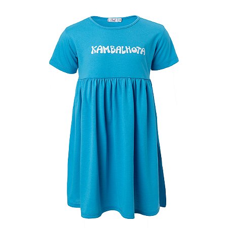 Vestido Malha Poliviscose Azul Kambalhota