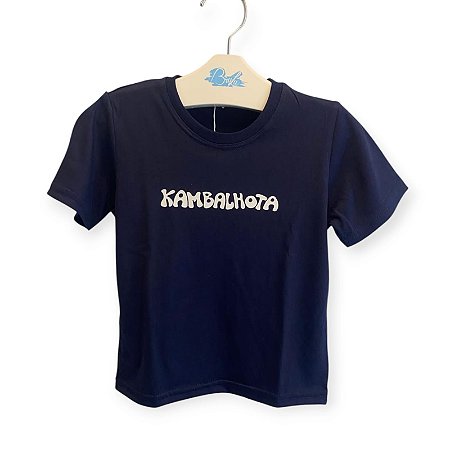 Camiseta Manga Curta Poliviscose Azul  Marinho Kambalhota