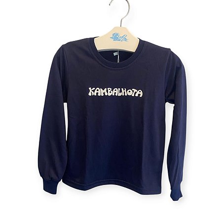 Camiseta Manga Longa Poliviscose Azul Marinho Kambalhota
