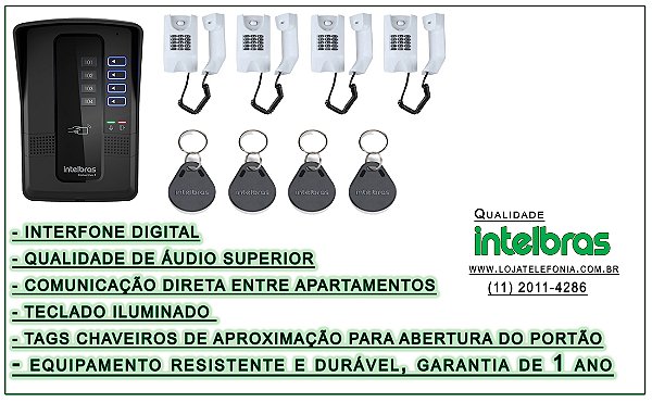 Interfone Para 4 Apartamentos Intelbras
