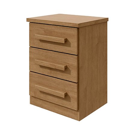 Mesa de Cabeceira com 3 Gavetas Baião Amêndoa Móveis Lopas