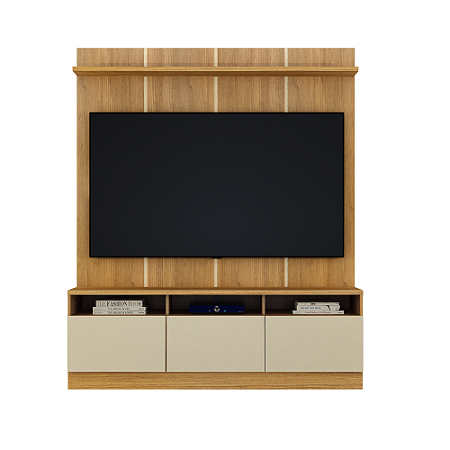 Home Theater 1,60m Mônaco Cinamomo/Off White Valdemóveis