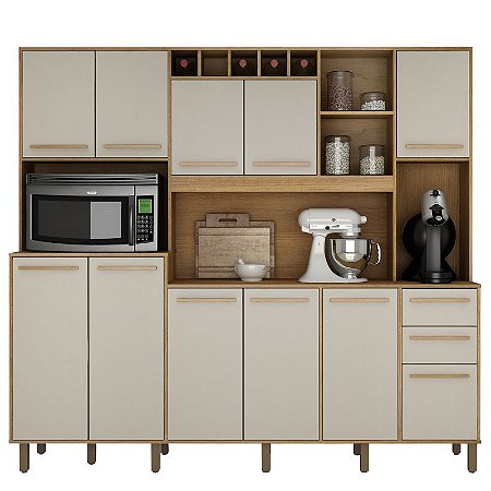 Cozinha Completa Petra Cinamomo/Off White Valdemóveis