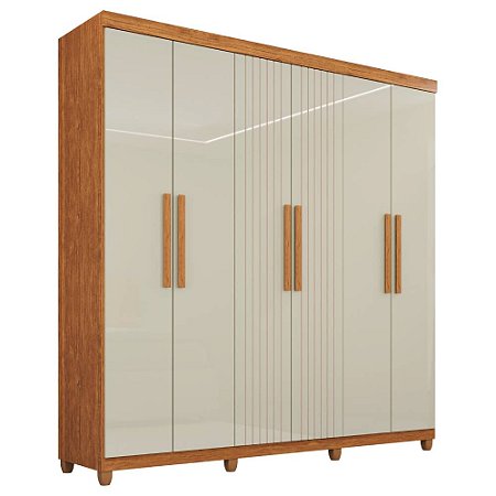 Guarda Roupa Casal 6 Portas Portugal Prime Cinamomo/Off White IMOP