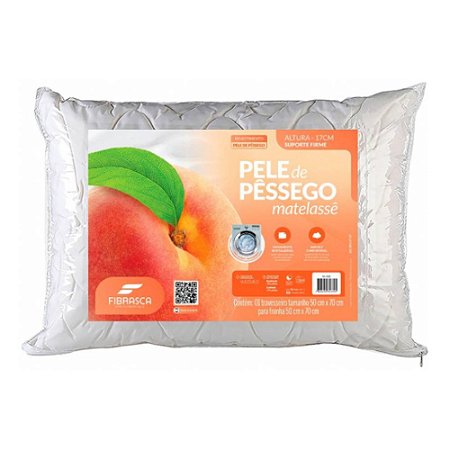 Travesseiro Enchimento Macio Pele de Pêssego Matelassê Branco Fibrasca