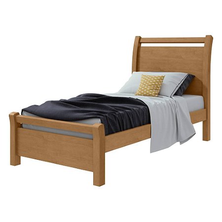 Cama Solteiro Reali Amêndoa Clean Móveis Lopas