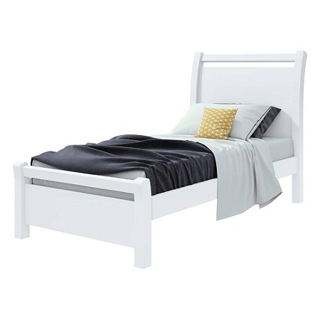 Cama Solteiro Reali Branco Móveis Lopas