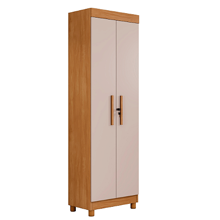 Armário Multiuso 2 Portas com Chave Benetil New Roma Cinamomo/Off
