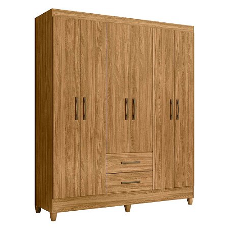 Guarda Roupa Casal 6 Portas e 2 Gavetas Panamá Freijó Moval