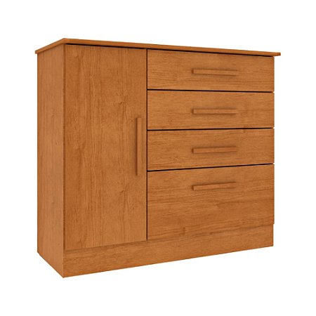 Cômoda Chicago 4 Gavetas 1 Porta Cinamomo Tcil