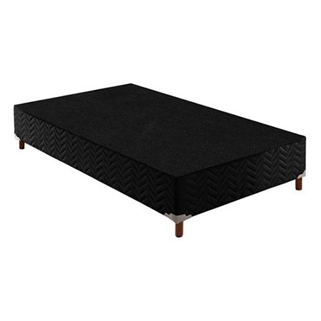 Base Box Solteiro 188x88x20 Sommier Tecido Rústico Preto Paropas