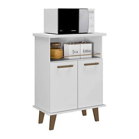 Balcão Compacto 2 Portas com Nicho Arte Smart Branco Arte Móveis