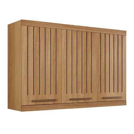 Armário Aéreo 3 Portas Talismã Master Cinamomo Ripado Arte Móveis