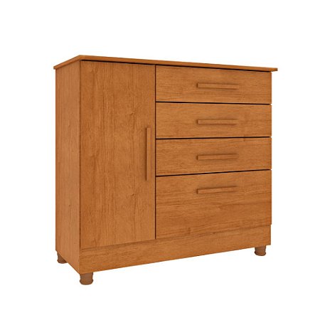 Cômoda Chicago 4 Gavetas 1 Porta Cinamomo Tcil