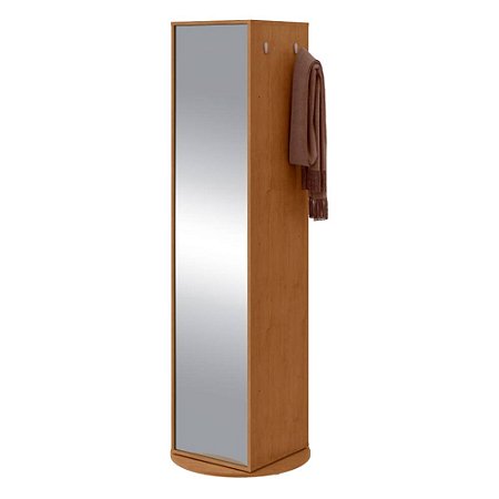 Sapateira Giratória com Espelho Esthela Amêndoa Clean Móveis Lopas