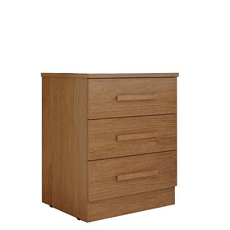 Mesa de Cabeceira 3 Gavetas com Trilho Telescópico Deca Cumaru Móveis Novo Horizonte