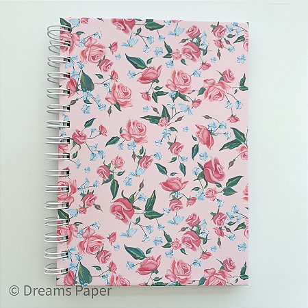 Caderno Pautado A5 - Rosas