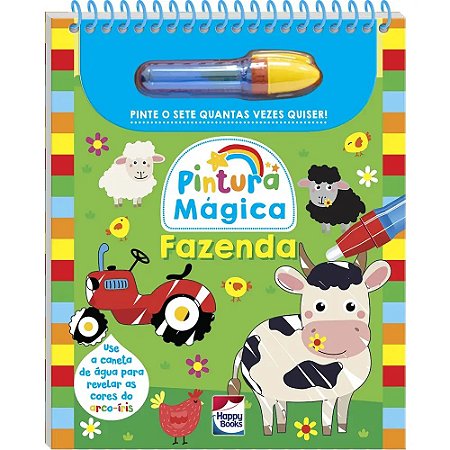 Brinquedo de madeira Kit Animais da Fazenda + Kit Pintura, da