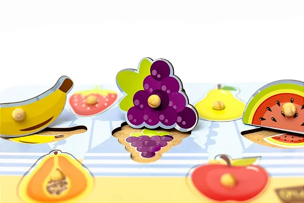 Jogo Educativo de Encaixe Frutas - 7 peças com pinos - Eduka Brink - Casa  do Brinquedo® Melhores Preços e Entrega Rápida