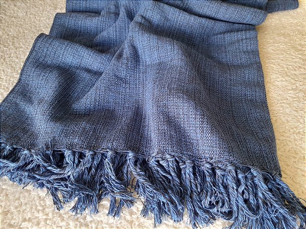 Manta Tear Queen Algodão Mesclada Azul Jeans 2,20x2,50m