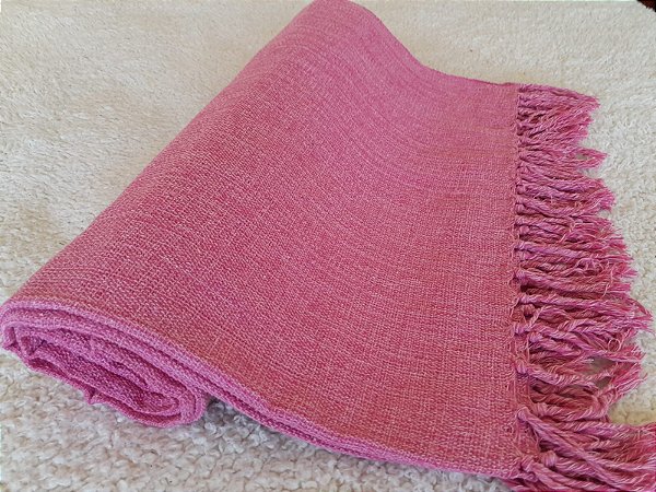 Manta Tear Queen Algodão Mescla Rosa e Cru 2,20x2,50m